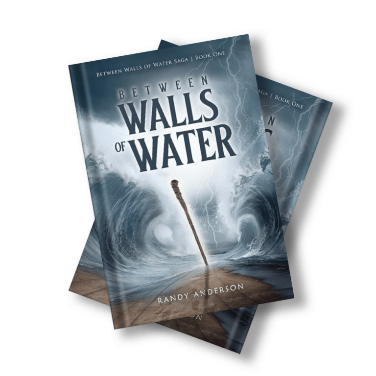 Book cover for "Walls of Water" with ocean waves crashing against a stone wall.