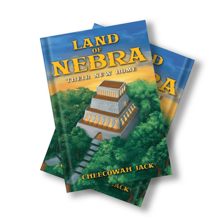 Cover of 'Land of Nebra Book 1' featuring a mystical landscape with ancient ruins and a glowing crystal.